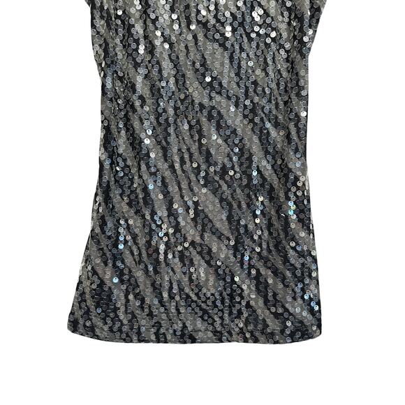 Wet Seal Sequin Zebra Racerback Tank Top XS Y2K Party Club - Picture 2 of 9
